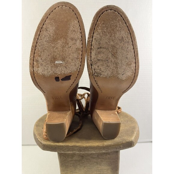 Frye Naomi Pickstitch Ankle Shooties Womens Size 7.5B Whiskey Brown Leather Zip - Picture 11 of 11